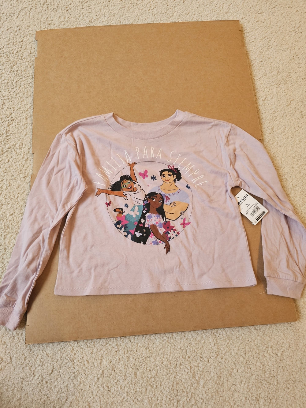 Girls' Pink Long-Sleeve Graphic Top - Encanto Size S (6-6x)